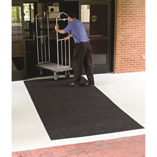 M+A Matting® Brush Hog Scraper Mat, Outside Placement, 2x3, Charcoal, Smooth Backing